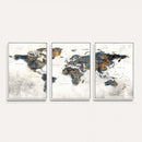 World Map Wall Art Canvas Print for Office Wall Decor