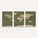 Large World Map Canvas Wall Art Print for Study Room Decor -