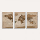 World Map Canvas Wall Art Print, Detailed Global Map Artwork