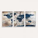 Rustic World Map Canvas Print – Framed Wall Art for Couples,