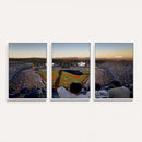 Dodger Stadium Sunset Game Triple Canvas Wall Art - Los