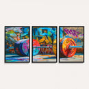Fitness Gym Barbell Graffiti Wall Art Canvas Print