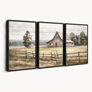 Rustic Farmhouse Barn Wall Art | 3-Panel Framed Gallery Wrap