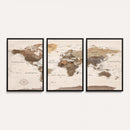 World Map Canvas Print – Framed Detailed Map of the World