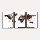 Rustic World Map Wall Art Canvas Print | Large World Map on