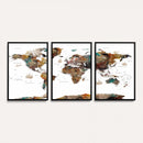 Watercolor World Map Canvas Print – Detailed Map of the