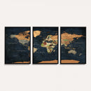Vintage World Map Canvas Wall Art – Detailed Map with
