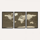 Vintage World Map Canvas Print – Framed Travel Map Wall Art