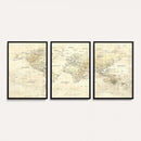 Detailed Large World Map Wall Decor Canvas Art Print