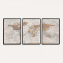 Detailed World Map Wall Art Canvas Print for Home and Office Decor