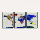Vintage World Map Canvas Wall Art – Framed Travel Map with