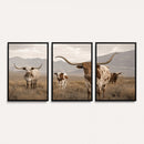 Rustic Texas Longhorn Cow Canvas Wall Art Print, Rustic Farm Animal Photography Print, Farmhouse Country Decor, Western Ranch Art