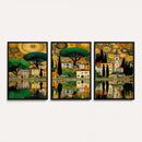 Gustav Klimt Golden Cityscape Wall Art Canvas Print,