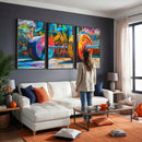 Fitness Gym Barbell Graffiti Wall Art Canvas Print
