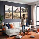 Rustic Farmhouse Barn Wall Art | 3-Panel Framed Gallery Wrap