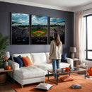 3-Panel Kauffman Stadium Wall Art Print | Large Kansas City