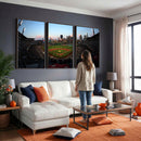 PNC Park Evening Game Triple Canvas Wall Art - Pittsburgh