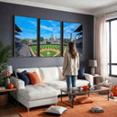 Wrigley Field Chicago Cubs Panoramic Art Multi-Piece Canvas