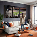 Epic Night Football Stadium Wall Art Canvas Print, Fireworks
