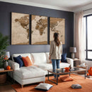 World Map Canvas Wall Art Print, Detailed Global Map Artwork