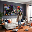 Graffiti Baseball Player Street Art Wall Art Canvas Print