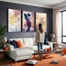 Abstract Watercolor Golf Player Wall Art Canvas Print