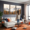Abstract Mountain Wall Art | Misty Mountain Forest and