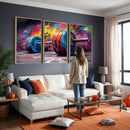 Abstract Graffiti Barbell Canvas Wall Art – Urban Fitness