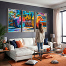 Fitness Gym Barbell Graffiti Wall Art Canvas Print