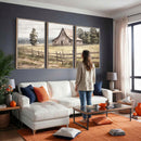 Rustic Farmhouse Barn Wall Art | 3-Panel Framed Gallery Wrap