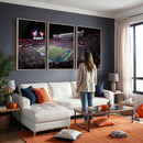 Ben Hill Griffin Stadium Night Game Triple Canvas Wall Art -