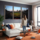 PNC Park Evening Game Triple Canvas Wall Art - Pittsburgh