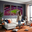 Bryant-Denny Stadium Night Game Triple Canvas Wall Art -