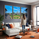 Wrigley Field Chicago Cubs Panoramic Art Multi-Piece Canvas