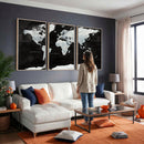 World Map Canvas Print – Framed Push Pin Wall Art, Color
