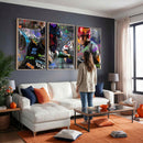 Graffiti Baseball Player Street Art Wall Art Canvas Print