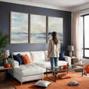Abstract Coastal Landscape Wall Art Canvas Print – Soft Blue