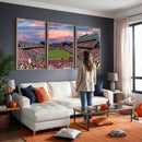 Carter-Finley Stadium Art Sunset Game Triple Canvas Wall Art