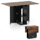 47.5 Inch Farmhouse Extendable Wooden Dinner Table with Lockable Wheels by LJGDeals