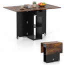 47.5 Inch Farmhouse Extendable Wooden Dinner Table with Lockable Wheels by LJGDeals