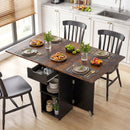 47.5 Inch Farmhouse Extendable Wooden Dinner Table with Lockable Wheels by LJGDeals