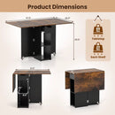 47.5 Inch Farmhouse Extendable Wooden Dinner Table with Lockable Wheels by LJGDeals