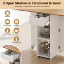47.5 Inch Farmhouse Extendable Wooden Dinner Table with Lockable Wheels by LJGDeals