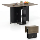 47.5 Inch Farmhouse Extendable Wooden Dinner Table with Lockable Wheels by LJGDeals