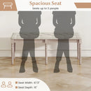 47.5 Inch Upholstered Bench with Carved Rubber Wood Legs and Padded Seat-Beige by LJGDeals