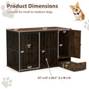 47.5 inch Dog Crate Furniture with Hidden Pull-out Bowls in Drawer for Small and Medium Dogs-Rustic Brown by LJGDeals