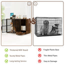 47.5 inch Dog Crate Furniture with Hidden Pull-out Bowls in Drawer for Small and Medium Dogs-Rustic Brown by LJGDeals