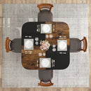 47.5 inch Modern Dining Table Square Kitchen Table with Mix-colored Tabletop by LJGDeals