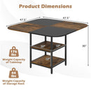 47.5 inch Modern Dining Table Square Kitchen Table with Mix-colored Tabletop by LJGDeals
