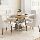 47.5 inch Modern Dining Table Square Kitchen Table with Mix-colored Tabletop by LJGDeals
